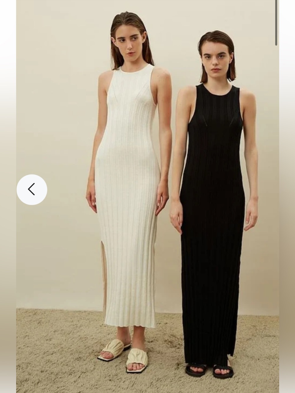Loulou Studio Islet Sleeveless Ribbed Maxi Dress in Cream